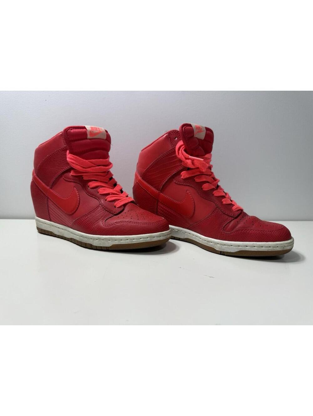 Nike Dunk Sky Hi Womens Sz US 7.5 Hidden Wedge Heel High Leather Black White Gum